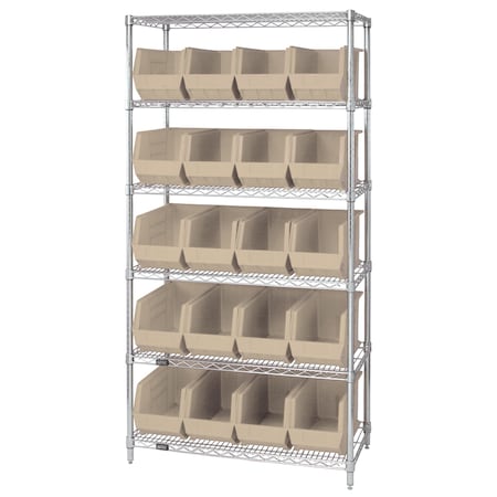 Quantum Storage Systems Giant Open Hopper Wire Shelving Systems WR6-265IV